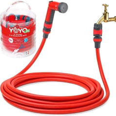 YoYo 8 mt, sodo žarna, ištraukiama nuo 4 iki 8 metrų, kompaktiška, lengva ir tvirta, pistoletas, jungtys ir greitoji jungtis su 