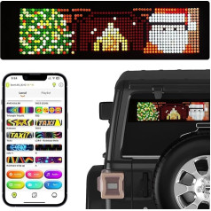 OBEST LED švieslentė, 39 x 10,7 cm, programuojamas LED slinkties scenarijus, LED ekranas automobiliui, sunkvežimiui, parduotuvei, barui, graffiti, tekstui, animacijai rodyti