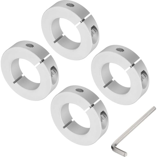 išteklių žemėlapis Einzelteil-Wellenkragen-Set für 35-mm-Schaft, einteilig, 4 Klemmmanschetten, 60 mm Außendurchmesser, 15 mm Dicke, Klemmkragen aus Aluminiumlegierung mit M6 Stellschrauben und einem