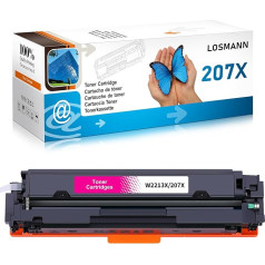 LOSMANN 207X W2213X su lustiniu toneriu suderinamas su HP 207X 207A W2213A, skirtas HP Color Laserjet Pro MFP M283fdw M255dw M282nw M283fdn M255nw (purpurinės spalvos)
