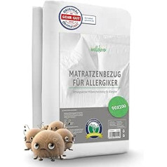 Welldora Premium čiužiniai nuo erkės 90 x 200 x 20 cm, specialistų patikrinta alergiškiems čiužinio apsauga, apsauga nuo erkių su užtrauktuku, alergiškiems patalynė