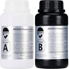 BBDINO Silikono formų rinkinys 20A Silikono formų gamyba Silikoninės formos permatomos 600ml 1A: 1B pagal tūrį Skystas silikonas dervos muilo vaško molio betono formoms