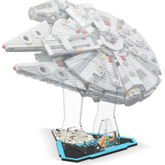 cooldac Akrilinis stendas Lego Star Wars 75257 Millennium Falcon, vertikalus permatomas akrilinis stendas Lego 75257 rinkiniui (tik stendas, modelis neįtrauktas)