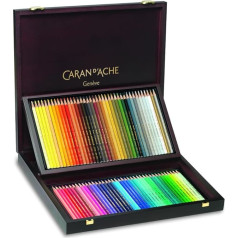 CARAN D'ACHE 999.480 PRISMALO spalvoti pieštukai, 80 vnt., medinis dėklas