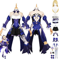 Tjmiaohao Genshin Impact Fish Cosplay Costume Outfit Toy Figures Dehya Raiden Shogun Uniform Full Set Halloween Party Dress Up Suit with Wig Eye Mask for Women Girls