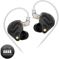 keephifi KZ ZS12 PRO X laidinės ausinės 1DD ir 5BA IEM ausinės, KZ In-Ear monitorius, KZ In-Ear ausinės, 10 mm dinaminis garsiakalbis, 4 profesionalūs reguliavimo jungikliai (derinimo versija, be mikro)