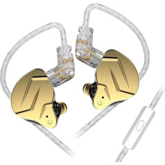 keephifi KZ ZSN Pro X IEM ausinės, 1BA + 1DD hibridinis vidinis ausinių monitorius, slopinantis triukšmą, puikiai tinkančios, 3,5 mm lizdo ausinės, kompiuteriui (auksinės, su mikrofonu)