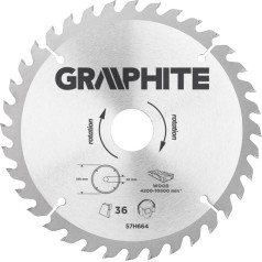 Graphite Pjūklo diskas, Widia, 185 x 30 mm, 36 dantys