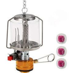 „Lixada Camping Lantern“ lengvas nešiojamasis dujinis žibintas lauko pjezo uždegimo mini dujų palapinės lempa su 3 sluoksniais, skirta žygiams iškylai (su 3 sluoksniais)