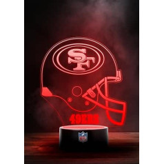 San Francisco 49ers NFL LED lempos šviesos logotipo šalmo keitimo režimas su 6 skirtingomis spalvomis