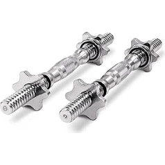 PROIRON hantelių strypų rinkinys iš 2, 35 cm x 25 mm, chromuotas, raižytas su Spinlock apykaklėmis