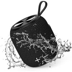 FIGMASU „Bluetooth“ garsiakalbis, vandeniui atsparus dušas, belaidis garsiakalbis, lauko muzikos dėžutė, stereo erdvinis garsas, nešiojamas namuose, lauke ir kelionėse (juodas)