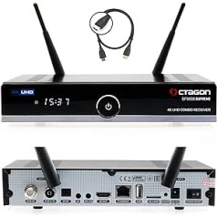 OCTAGON SF8008 UHD 4K Supreme Combo imtuvas, palydovinis kabelis ir DVB-T2 imtuvas, E2 Linux ir Define OS, su PVR įrašymo funkcija, M.2 M raktu, Gigabit LAN, Bluetooth, kortelių skaitytuvu, palydoviniu ryšiu į IP, WiFi WLAN