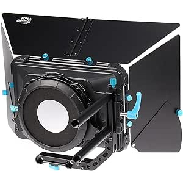 Hersmay 4x4 Swing-Away Matte Box, skirtas 15 mm bėgiui Follow Focus DSLR Rig Mat Box, skirtas Sony A7 A7R A7S II III IV A7IV A9 BMPCC 4K 6K Pro/Canon 5D IV 5DS R 6D 7D II III IV/Nikon Z6 Z7 II D750