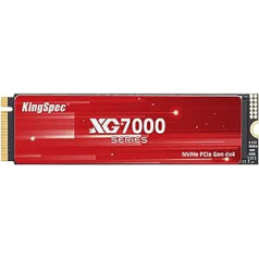 KingSpec 512GB M.2 SSD 2280 NVMe Gen4x4, neįtikėtinas skaitymo / rašymo greitis iki 7400/6600 MB/s, vidinis M2 SSD, suderinamas su PS5 / staliniu / žaidimų nešiojamuoju kompiuteriu
