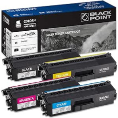 BLACK POINT Premium 4 vienetų dažų rinkinys, suderinamas su TN423 TN421 TN-423BK TN-423C TN-423M TN-423Y TN-421BK TN423BK, skirtas Brother MFC-L8690CDW MFC-L8900CDW MFC-L8900CDW MFC-L8900CDW13D0CD3 0CDCDW