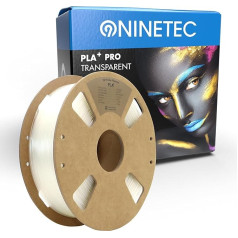 NINETEC BIO PLA+ Filamentas 1,75 mm PLA Plus 3D spausdintuvo gija 1 kg ritė Matmenų tikslumas +/- 0,03 mm PLA+ FDM spausdintuvo eksploatacinės medžiagos PLA+ Pro Transparent