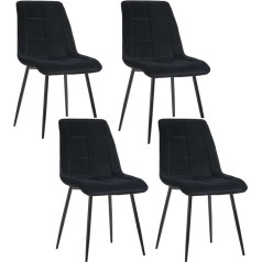 Clipop Valgomojo kėdės 4 komplektas Velvet Padded virtuvės kėdės su minkštu atlošu ir tvirtomis metalinėmis kojomis Minkšta kėdė Gyvenamojo kambario kėdė valgomojo kambariui Lounge Kitchen