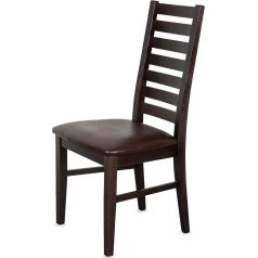 Keho 2 valgomojo kėdės (CH02) - iki 150 kg - Pagamintos iš buko masyvo - Valgomojo kambario kėdės - Paruoštos surinkti (Wenge - Brown)
