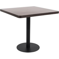Vidaxl Bistro stalas 2 žmonėms, baro stalas, baro stalas, baro stalas, valgomojo stalas, virtuvės stalas, vakarėlių stalas, tamsiai rudas, 80 x 80 cm, MDF
