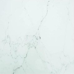 Vidaxl Baltas stalviršis, 70 x 70 cm, 6 mm, grūdintas marmurinis stiklas