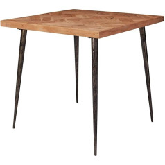 Möbelando Valgomojo stalas 80 x 76 x 80 cm Medžio masyvas Akacija / Metalas Pramoninis, Valgomojo stalas, Medinis stalas, Medinis stalas, Virtuvės stalas, Medinis stalas, Valgomasis kambarys, Mažas valgomojo stalas, Medis, Medžio masyvo stalas,