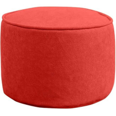 Jsmy XBCDX Patogus Osmanų paprastas apvalus kojų atrama taburetė Bean Bag grindų kėdė Pouffefe Dekoratyvinis kojų padėklas su nuimamu dangčiu - arbūzo raudona 40 x 30 cm (16 x 12 colių)