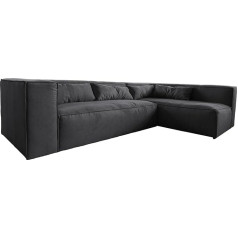 Delife Sofa Brom Graphite 267 x 173 cm Osmanų kintamas kampinis minkštasuolis