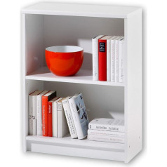 Stella Trading LILLY balta lentyna, moderni knygų spinta su 2 atvirais skyriais, universali biuro dokumentų lentyna, stovinti lentyna su daug vietos, 60 x 78 x 28 cm (plotis x aukštis x gylis)
