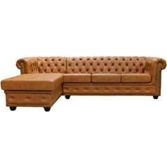 Jvmoebel Chesterfieldo odinė sofa Kampinė sofa Odinė sofa komplektas Pagalvėlė Kampinės sofos