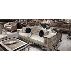 Jv Möbel Česterfildo sofa sofa 3 vietų pagalvėlė Baldai balti