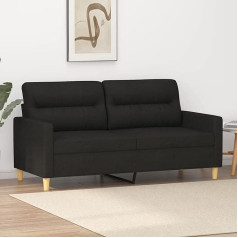 Camerina 2 sėdimų vietų sofa juoda 140 cm audinys Šiuolaikinė 2 sėdimų vietų sofa maža sofa su porankiu svetainei / namams / biurui