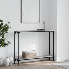 CIADAZ Konsolinis staliukas pilkas Sonoma 100x22,5x75 cm, medžio medžiaga, žurnalinis staliukas, konsolinis staliukas, šoninis staliukas, šoninė lentyna, svetainės staliukas, sofos konsolė, prieškambario staliukas - 834018