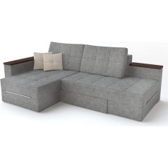 Vitalispa L formos sofa, pilka, 160 x 240 cm, dešinysis kampas