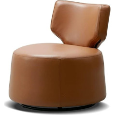 HASMI Maža sofa Odinė sukama sofa kėdė Paprasta viengulė sofa Gyvenamasis kambarys Laisvalaikis Viengulė kėdė Minkšta sofa 360° besisukanti sofa Viengulė kėdė Viengulė sofa (spalva: Bruin)
