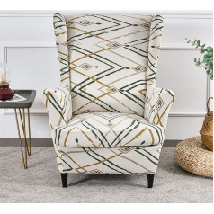 ‎Mingpinhuius MINGPINHUIUS Wingback kėdžių dangteliai - itin minkštas elastingas sparno kėdžių dangtelis Wing Back Chair Cover 2 dalių komplektas Kėdžių dangteliai Baldų apsauga gyvenamajame kambaryje Miegamajame Viešbutyje (elegantiškas)