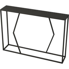 Juodas konsolinis staliukas, modernus sofos staliukas, siauras prieškambario staliukas, kompaktiškas siauras konsolinis staliukas mažoms erdvėms, stabilus, metalinis rėmas, 60 x 20 x 75 cm (dydis: 60 x 20 x 75 cm, F