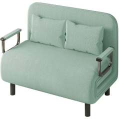 Xyjhqeyj Sofos lovos 2-vietė sulankstoma sofos kėdė Sofa lova Dvigulė ištraukiama sofa lova Medžiaginė kampinė sofa 6 greičiu reguliuojamas atlošas, žalia