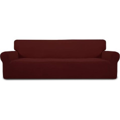 ‎Easy-Going Lengvai einantis elastingas sofos užvalkalas 4 sėdimų vietų sofai 1 gabalo baldų apsauga Sofa minkšta su elastingu dugnu Vaikiškas poliesterio spandekso žakardinis audinys Mažos spalvos (XXL, vyno raudona)