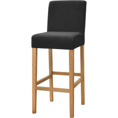 ‎Wangle Velvet Bar Stool dangtelis su atlošu Nuimamas skalbiamas kėdės dangtelis Stretch Valgomojo kėdės dangtelis Sėdynės dangtelis virtuvės pusryčių skaitikliui 4 juodos spalvos rinkinys