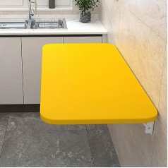 Qjibvzy Sulankstomas sieninis stalas, skalbyklinis sulankstomas stalas, sieninis stalas su tvirtu laikikliu, skirtas namų biurui, skalbyklai, studijoms ar virtuvei, 100 x 30 cm/39 x 12 colių, geltonos spalvos