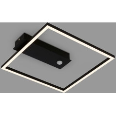 BRILONER - LED lubų šviestuvo rėmas, LED lubų šviestuvas su šiltos baltos spalvos šviesa, šviestuvas su jutikliu, svetainės šviestuvas, miegamojo šviestuvas, 320 x 300 x 50 mm (D x Š x V), juodas