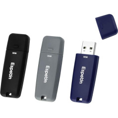 Espeon 3 pakuotės 32 GB USB 2.0 USB atmintinės guminė korpuso apsauga Verslo juoda tamsiai pilka tamsiai mėlyna