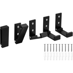 Pasking Pack of 10 Foldable Wall Hooks - Black Folding Hooks Clothes Hooks Foldable Folding Hooks Wardrobe Heavy Duty Hooks for Towels Coat Hats Headphones Bags Kitchenware