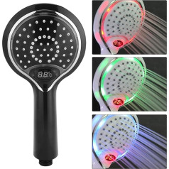 3 Farbe LED rankinis Badezimmer skaitmeninis Temperaturanzeige Dusche Spray Kopf