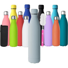 GeeRic Geriamasis butelis 1 litro nerūdijančio plieno termosas Dvisienis termosas 1000 ml Nesandarus BPA nepralaidus rūdims izoliuotas termosas ir išlaiko šaltį su puodelio šepetėliu, puodelio apsauga