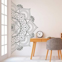 Pusė Mandala Sienos tatuiruotė Vinilo lipdukas Naktinis miegamasis Boho stiliaus apdaila Jogos studija apdaila Sienos paveikslas 128 x 63 cm