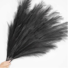 Ziamzra Pack of 6 Pampas Grass, Dideli, 110 cm, Dirbtinė Pampas Grass, Dekoravimas, Džiovintos gėlės, Boho Dekoravimas, Dirbtinės gėlės, Augalai gyvenamasis kambarys, Vestuvės, Biuras, Miegamasis, Juoda