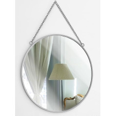 GreyZook 25 cm apvalus metalinis įrėmintas sieninis veidrodis