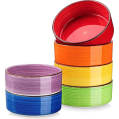 vancasso BONITA 16 oz kruopų dubenėlių rinkinys iš akmens masės, 6 vnt., 500 ml dubenėlių rinkinys, salotų dubenėliai, sriubos dubenėliai, kruopų dubenėlių rinkinys, tinkamas naudoti mikrobangų krosnelėje, indaplovėje ir orkaitėje, spalvi